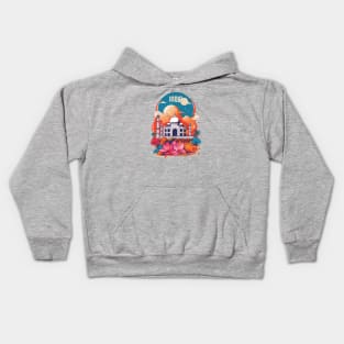 Vintage Travel India Design Kids Hoodie